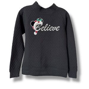 Disney Parks Black Believe Christmas Sweater XS New  Holiday Winter Festive